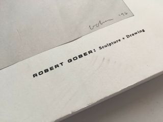 ROBERT GOBER: SCULPTURE,  DRAWING WALKERT ART CENTER FIRST EDITION 1999 2