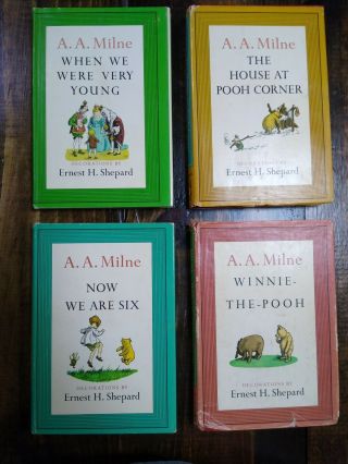 Vintage Set Of 4 Winnie The Pooh Books Dutton 1961 With Dustjacket A.  A.  Milne