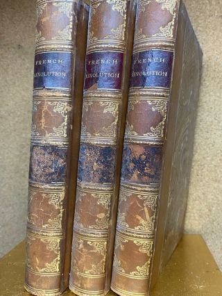 The French Revolution A History By Carlyle 3 Volumes In Leather Wanamaker 1880s