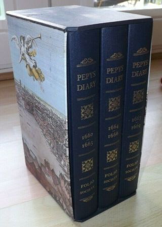 Folio Society Boxed Set Of Illustrated Books Pepys Diary 1660 - 1669 R Latham 1996