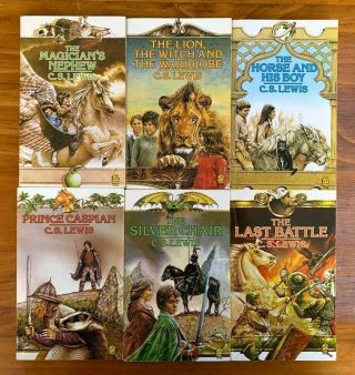 C.  S Lewis - " The Chronicles Of Narnia " - Books 1,  2,  3,  4,  6,  7 - Rare 1990 Versions