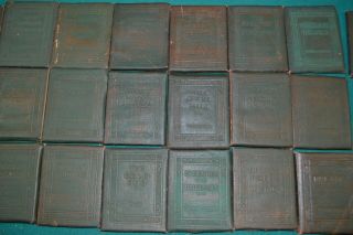 25 Antique Little Leather Library Books - Wilde,  Browning,  Stevenson And More