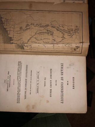 Rare 1851 First Edition History Of The Indians Of Connecticut Native Americans