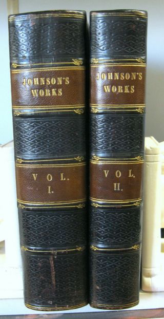 Fine Binding 2 Vols The Of Samuel Johnson 1825 With Essay By Arthur Murphy