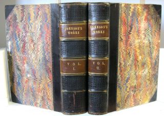 Fine Binding 2 Vols The of Samuel Johnson 1825 With Essay By Arthur Murphy 2