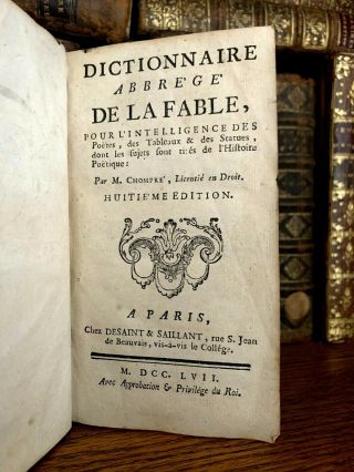 1757 Brief Dictionary Of The Fable - Aesop,  La Fontaine,  Florian
