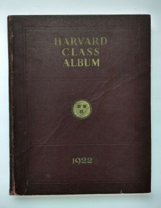Vtg 1922 Harvard University Class Album Yearbook,  Photo,  Berry Fleming