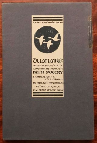 Duanaire: An Anthology Of Classic Irish Poetry By Malachi Mccormick Calligraphy