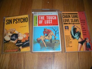 3 Rare Classic Sleaze Chain Gang Love Slave,  Touch Of Lust Sin Psycho Nf & Fine