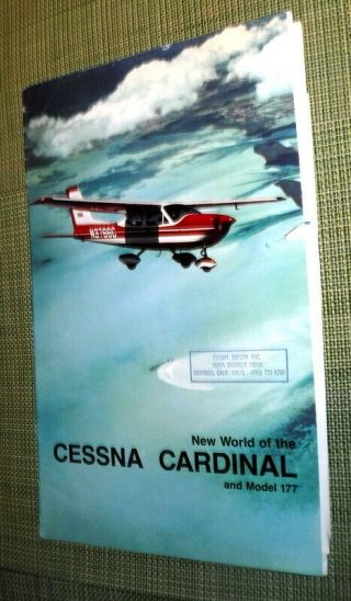 1968 Cessna Cardinal And Model 177,  Sales Brochure Wr