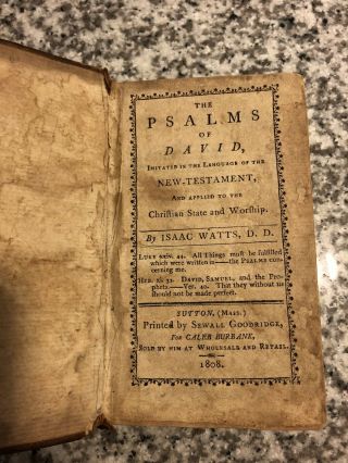 The Psalms Of David By Isaac Watts 1808