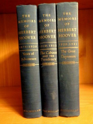 The Memoirs Of Herbert Hoover (3 Vols) / First Editions In Djs / Macmillan,  1952