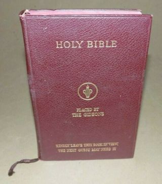 Vtg 1953 Gideon Holy Bible Kjv - Hardcover - Souvenir Queen Mary Ship