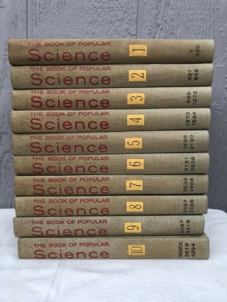 The Book Of Popular Science Encyclopedia Complete Set 1957 10 Volumes Grolier