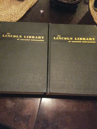 Vintage 1951 The Lincoln Library Of Essential Information Vol I & Vol Ii Set