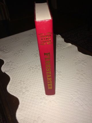 Fine 1980 Red Leather Stephen King Library 1st Edition Of Firestarter Hc