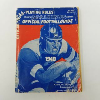 Vintage 1940 Official Ncaa Football Guide,  Spalding Library,  Sc,  Illustrated