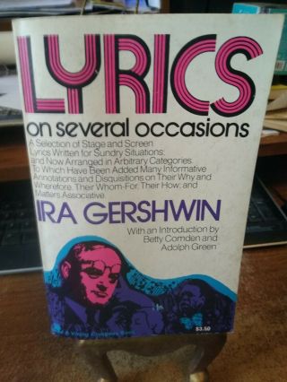 Lyrics On Several Occasions By Ira Gershwin Sc,  Viking Compass C393 1973