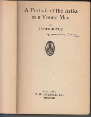 James Joyce Portrait Of The Artist As A Young Man Huebsch 1922