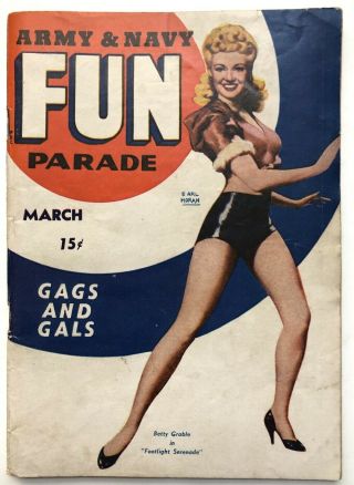 Betty Grable Cover / Army & Navy Fun Parade March 1943 Vol 1 No 12