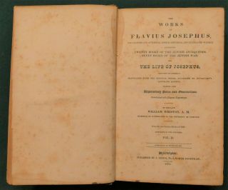 1833 The Of Flavius Josephus By Josephus,  2 Vol.  Leather,  J Grigg - Phila.