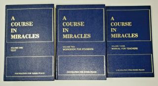 A Course In Miracles - Foundation For Inner Peace 3 Volumes 1977 Early Printings