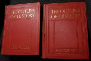 " The Outline Of History " H.  G.  Wells True First Edition Published In England 1919