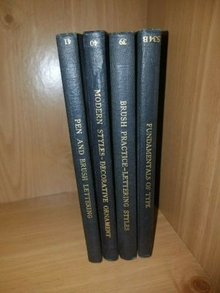4 Vintage 1930s I.  C.  S.  Staff,  International Textbook Company Lettering Type