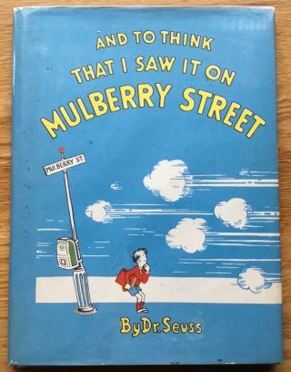 Vg 1937 Hardcover In A Dj Early Edition To Think I Saw Mulberry Street Dr.  Seuss
