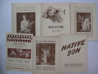 Broadway Programs Playbills Theater Actors Oklahoma Native Son Barrymore Lyceum 2