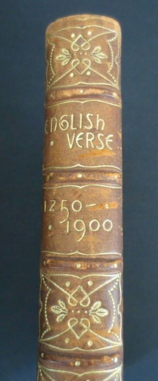 1902 English Verse Poetry 1250 - 1900 Book In Fine Arts & Crafts Harrison Binding