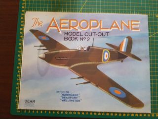 Vintage The Aeroplane Model Cut Out Book No.  2 Dean Hurricane Beaufort Wellington 2