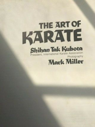 Tak Kubota (1st Ed Hardcover) The Art Of Karate