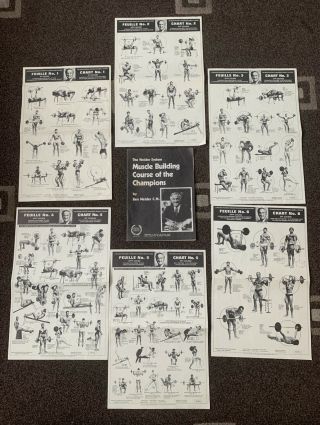 The Weider System Muscle Building Course Book 6 Exercise Wallcharts Rare Vintage