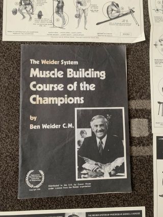 The Weider System Muscle Building Course Book 6 Exercise Wallcharts Rare Vintage 2