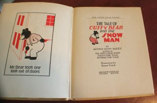 Cuffy Bear and the Snowman by Arthur Scott Bailey 1929 Hardcover Book 2