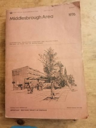 Middlesbrough Area Telephone Directory 1976.  Household & Yellow Pages.