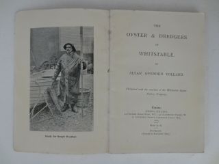 1902 Oyster & Dredgers Of Whitstable Kent Book Map Photographs Yawl Seafood Fish