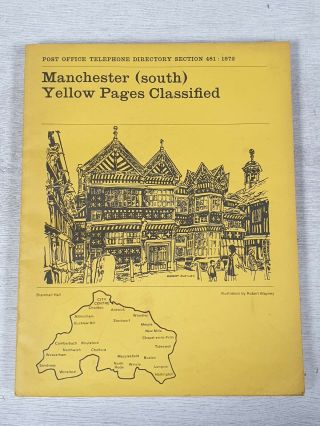Vintage 1972 Yellow Pages Classified Manchester (south) Telephone Directory