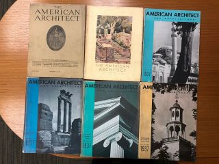 American Architect And News Builder 6 Individual Issues Sept 1927 To Oct 1937