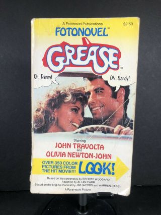 Grease (the Fotonovel).  John Travolta & Olivia Newton - John.  1978 Vtg Pb 1st Ed.