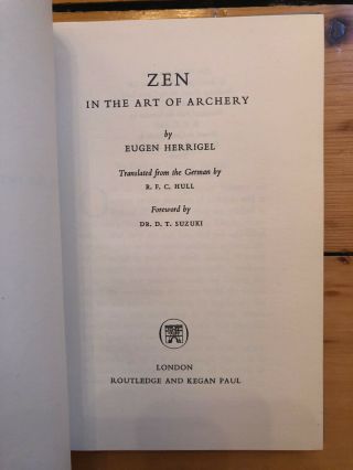 Zen In The Art Of Archery Eugen Herrigel Hardcover Book Rare Daisetz Suzuki