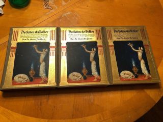1922 Die Sitten Der Volker Georg Buschan Volumes 2,  3 & 4 Illustrated Rare Htf