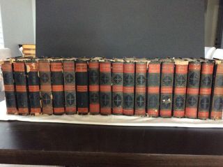 The Of Charles Dickens 18 Volumes Cleartype Colonial Press Gold Black Gilt
