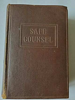 Vtg Safe Counsel Book Practical Eugenics Race Science Marriage Sex Birth Control