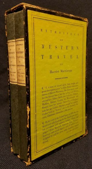 Harriet Martineau Retrospect Of Western Travel 1940 Hc Good/fair