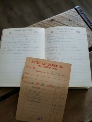 1935 Handwritten Diary Edith Heath Rodman,  Jefferson Co.  York