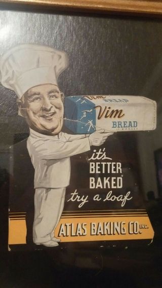 Vintage Atlas Baking Company Vim Bread Advertising Framed