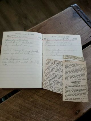 1933 Handwritten Diary Edith Heath Rodman,  Jefferson,  Adams Center N.  Y.