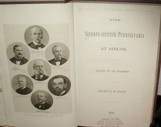 Civil War 1st Ed 77th Pennsylvania Pa W/ Roster Battle Of Shiloh Antique 1905